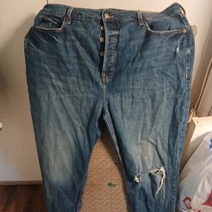 Distressed Blue Denim Jeans